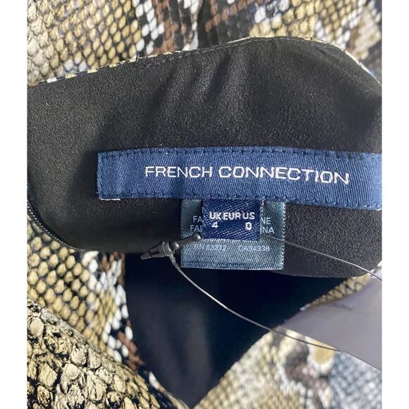 French Connection Snake print Sleeveless Shift Mini Dress Size 0 - Picture 7 of 9